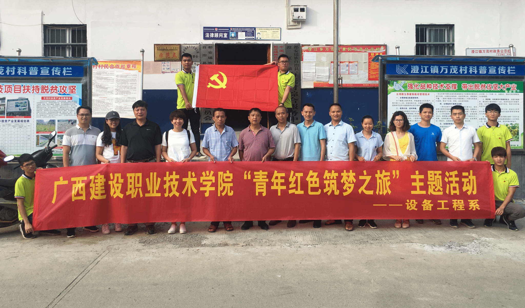 安仲文副院长一行与万茂村委干部在村委楼前合影